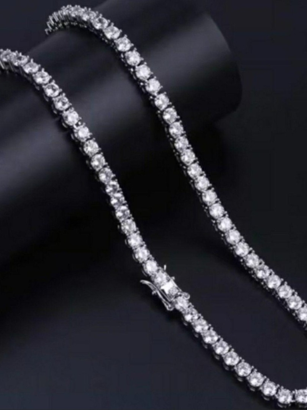 Elegant 925 Silver Tennis Necklace with Moissanite Diamonds